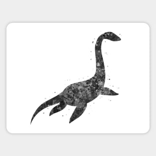 Plesiosaurus dinosaur black and white Magnet